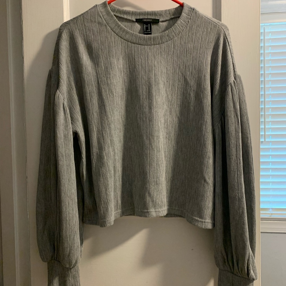 Grey Ribbed Long Sleeve | Forever21